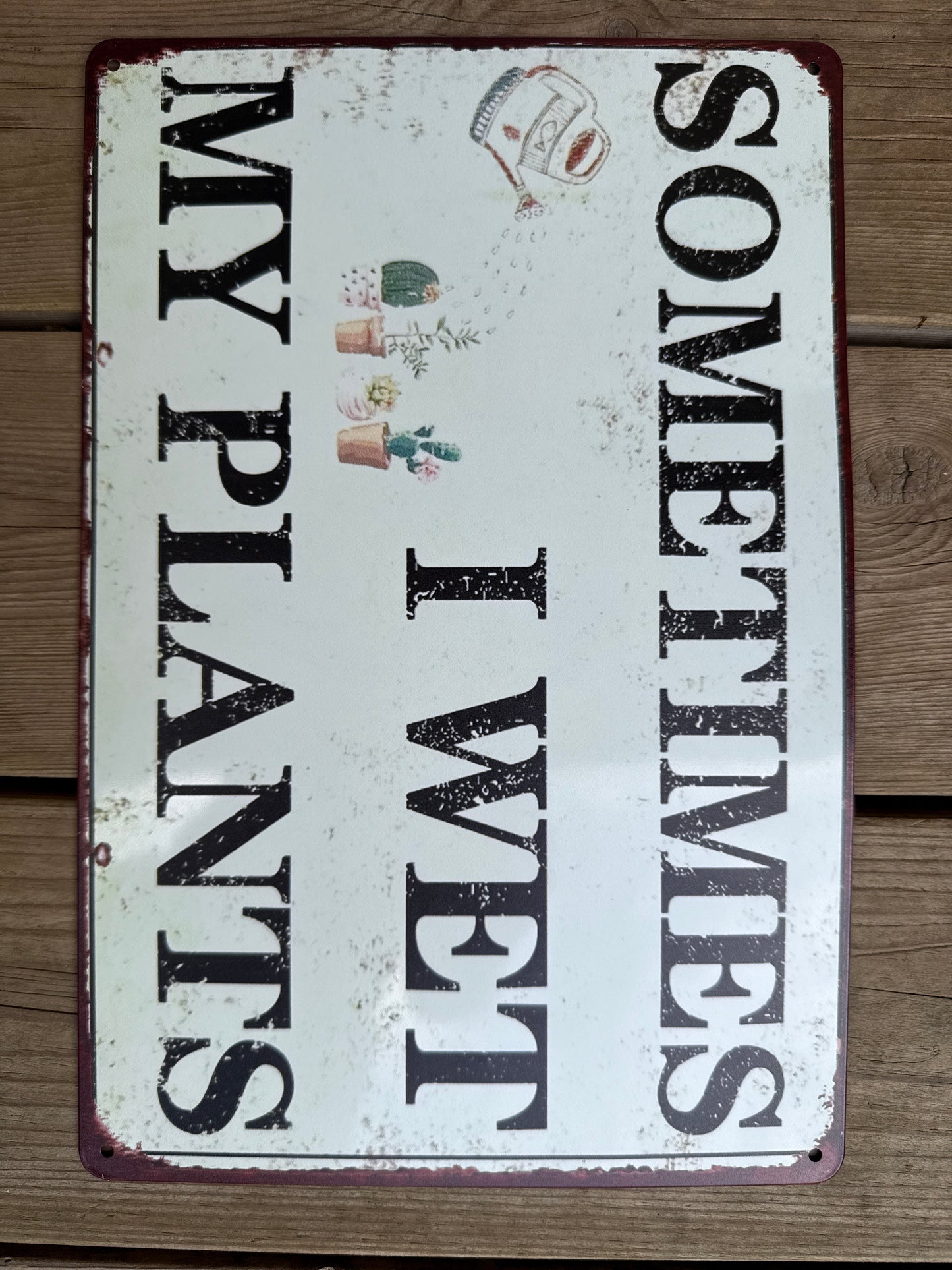 Hageskilt 20*30 cm, Sometimes I wet my plants