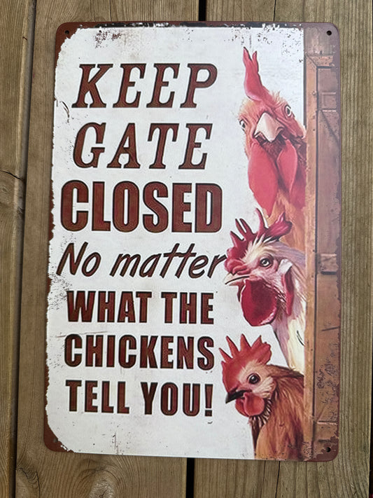 Hageskilt 20*30 cm, Keep gate closed…