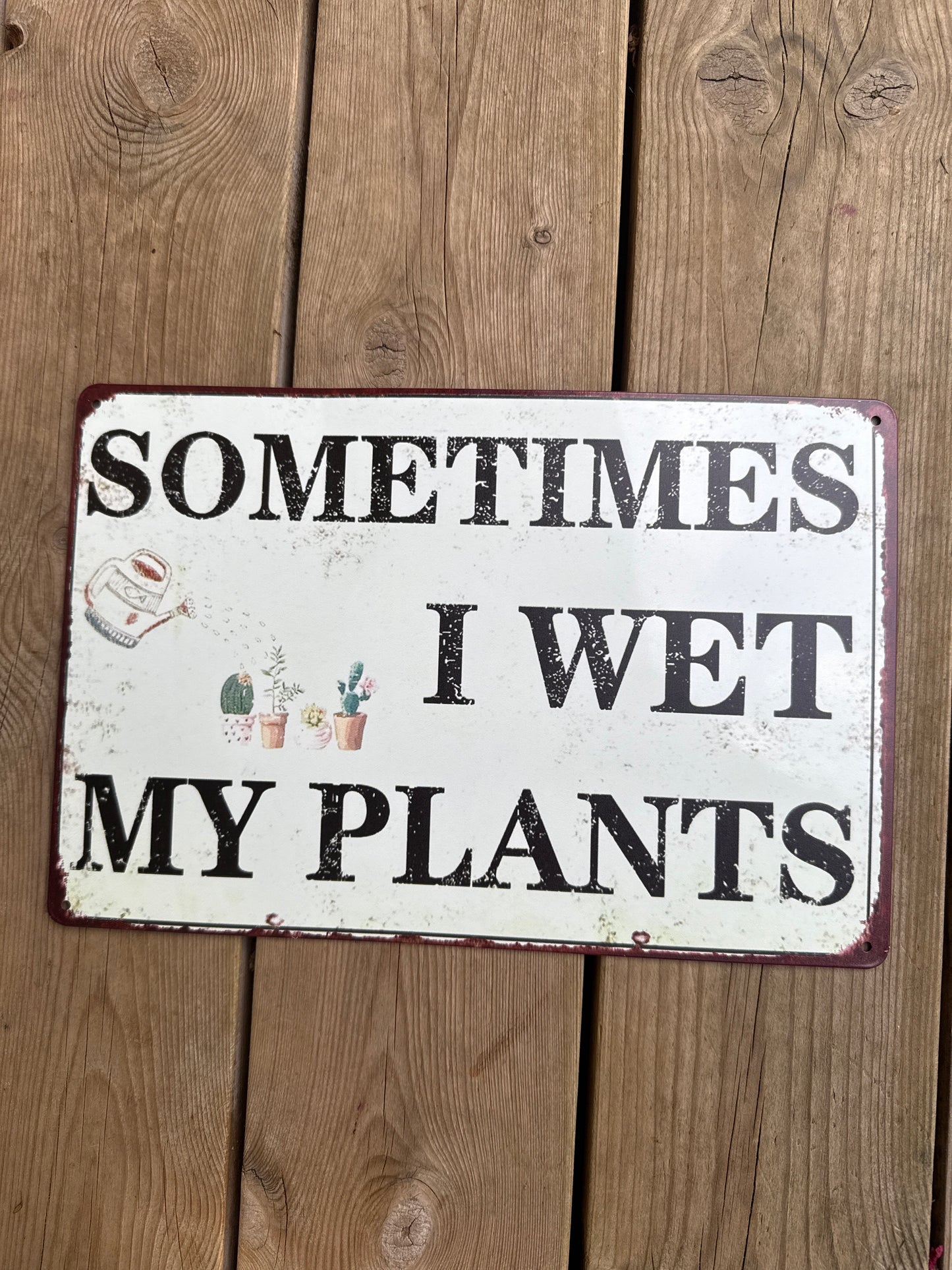 Hageskilt 20*30 cm, Sometimes I wet my plants